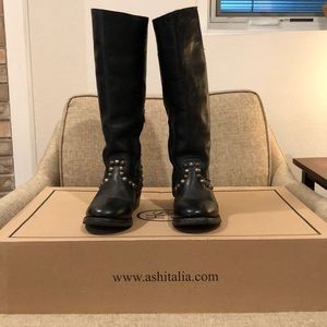 Ash black studded boots